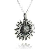 Sunflower Pendant Necklace - Sterling Silver