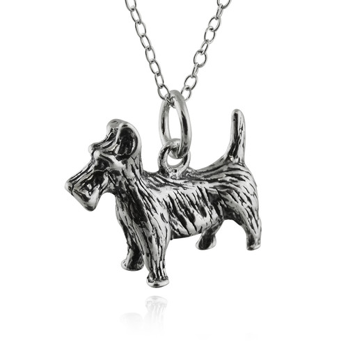 3D Scottish Terrier Scottie Dog Charm Necklace Sterling Silver FashionJunkie4Life
