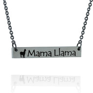 Mama Llama Ain't Got Time for Your Drama Double Sided Bar Necklace, Stainless Steel