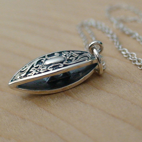 Tatting Shuttle Sterling Silver Charm Necklace