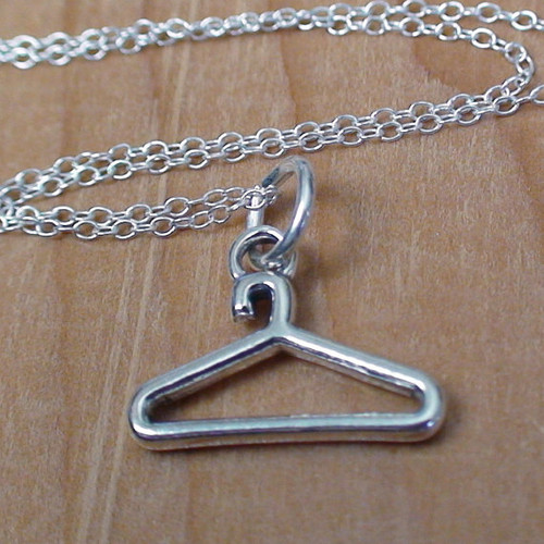 Coat Hanger - Sterling Silver Charm necklace