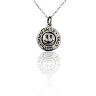 Smiley Face Peace and Love Charm - Necklace