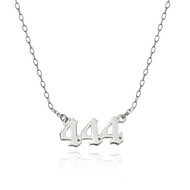 Sterling Silver Angel Number 444 Necklace with 16" + 2" Extension Chain