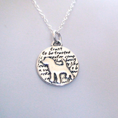 Dog Charm Necklace Inspirational 950 Sterling Silver