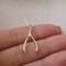 925 Sterling Silver Wishbone Pendant Necklace