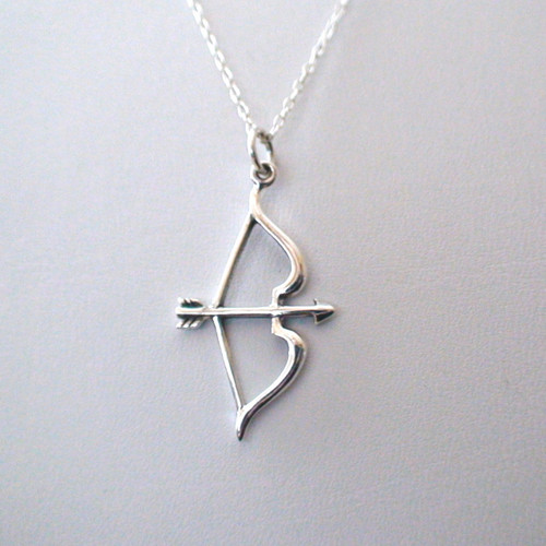 Sterling Silver Bow and Arrow Necklace