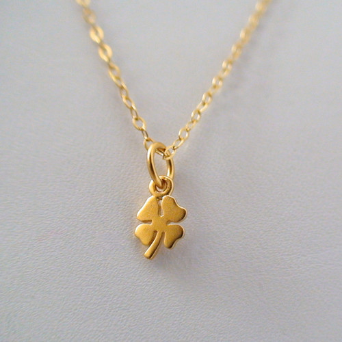 4-Leaf Clover Pendant / Necklace in 24k Gold