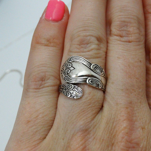 Fancy Spoon Ring in 925 Sterling Silver