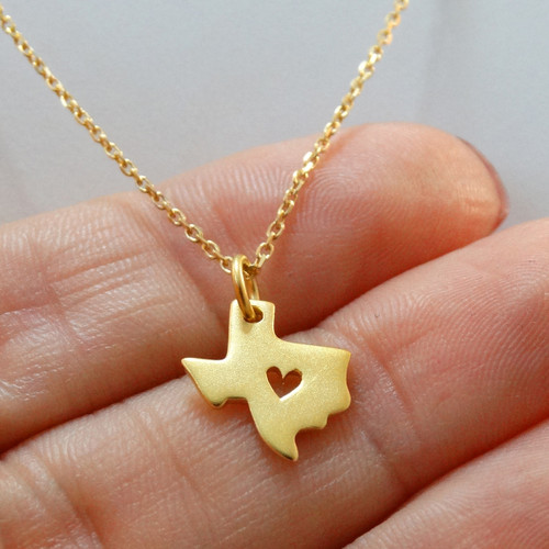 Gold plated necklace Louisiana Home is Where The Heart Is State