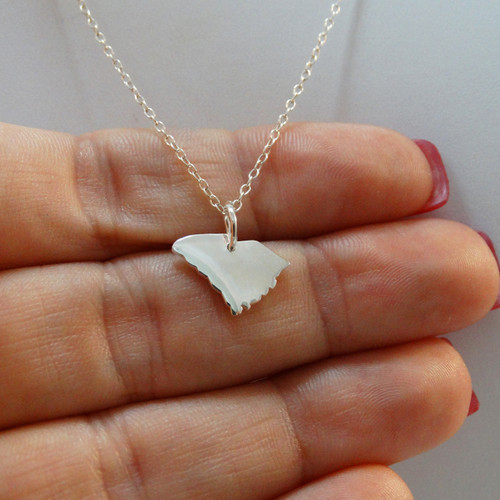 Sterling Silver South Carolina State Charm Necklace