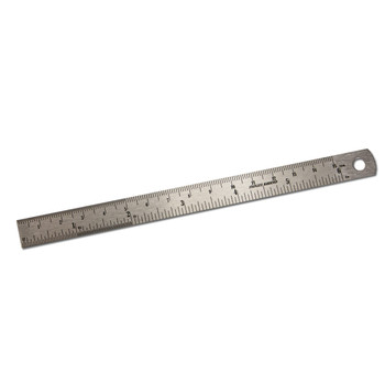 2pc 6 Pocket Metal Steel Measuring Scale Ruler Set Metric & SAE 1/2 Wide