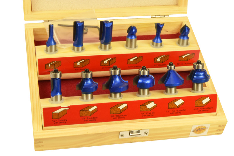 12PC ASSORTED BIT ROUTER BIT SET 1/2IN. SH