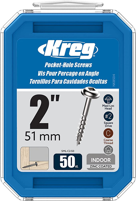 POCKET SCREWS 2IN. NO. 8 COARSE W/H 50CT KREG