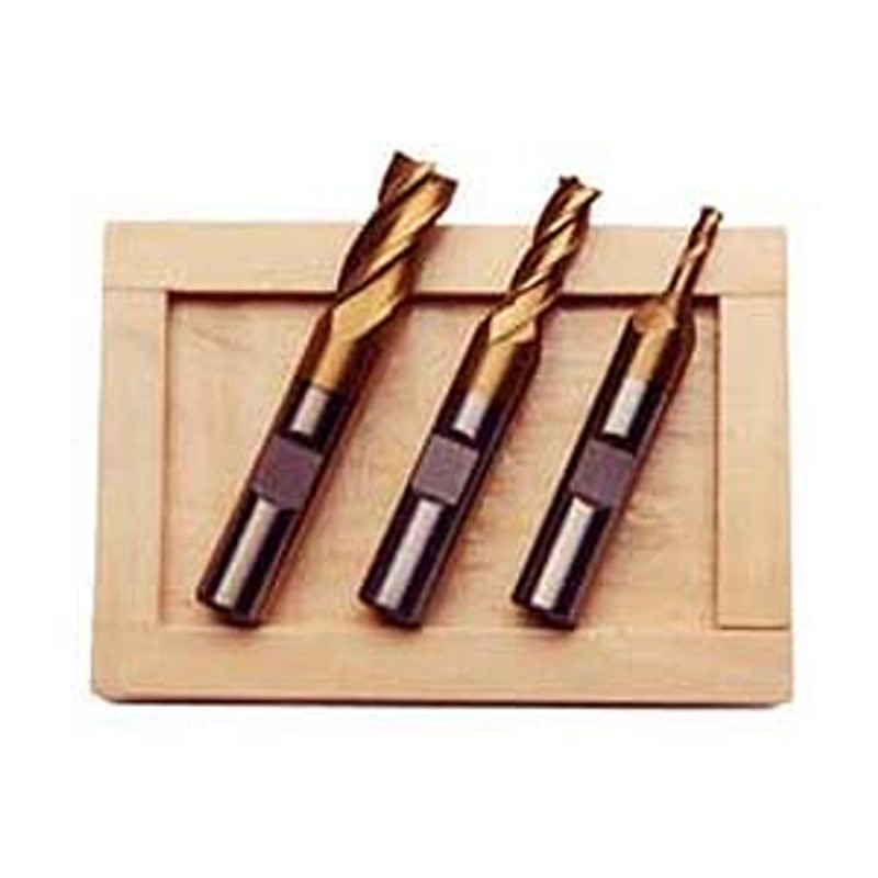 END MILL 3PC SET TIN COATED