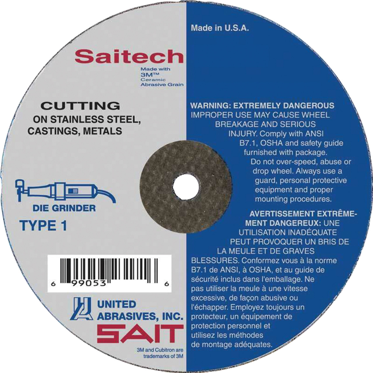 United Abrasives SAIT 3" X .035" X 3/8" Type 1/41 Saitech Ultimate
