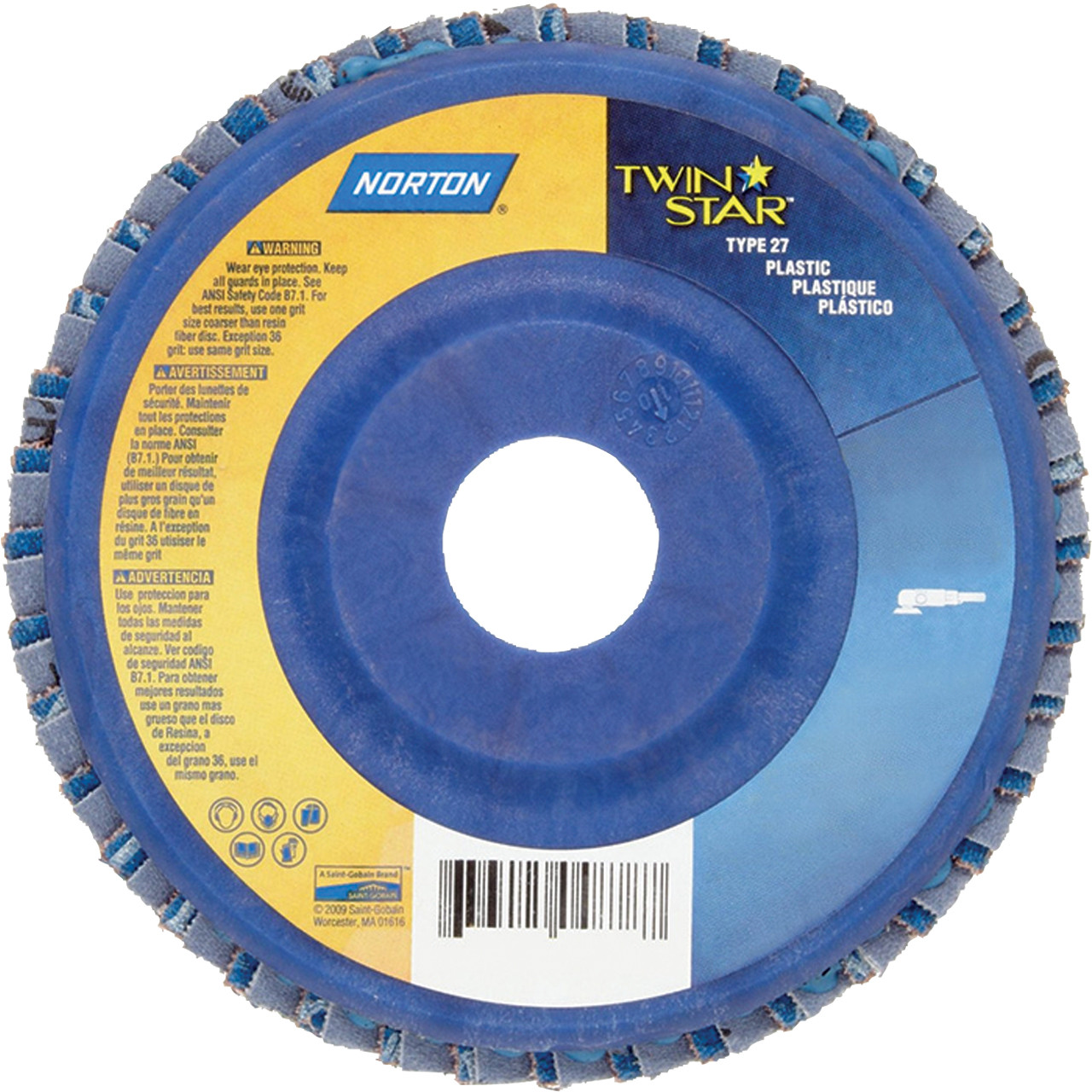 Norton Abrasives 41/2" 60G Blaze R980P CA Coarse Grit Flap Disc
