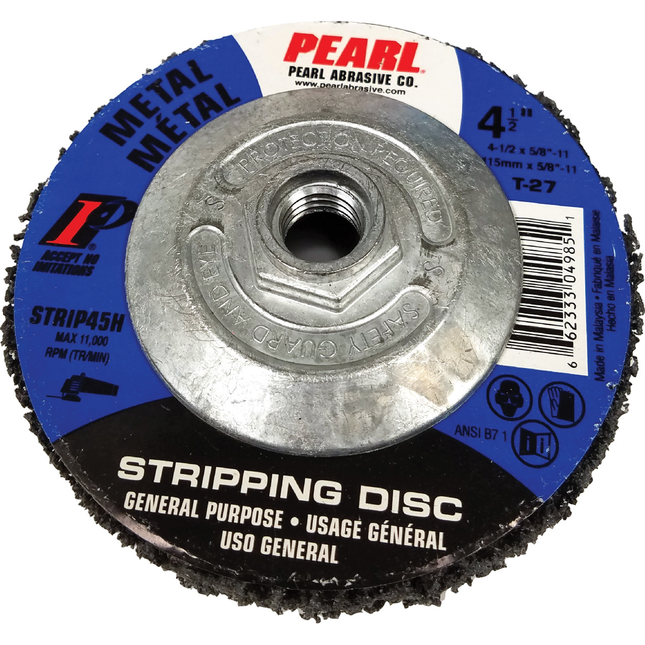 Pearl Abrasive 41/2" X 5/811" NonWoven Stripping Disc RAM