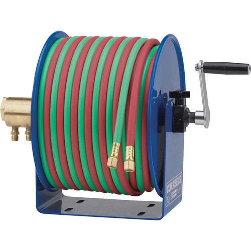 Weldcote Metals - 1/4 X 100' Manual Twin Line Hose Reel - RAM Welding  Supply