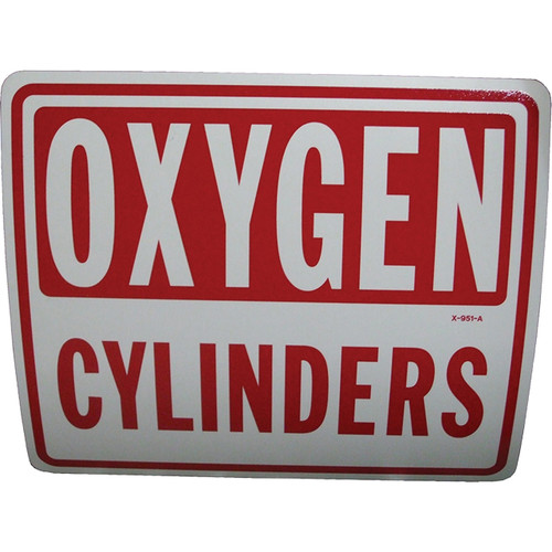 Legible Signs Inc - 10" X 12" 'Oxygen Cylinders' Safety Sign - LEGX951A