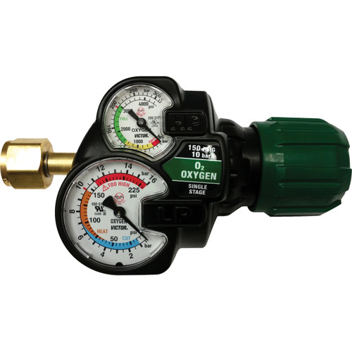 Victor - 5-150 PSI Edge 2.0 High Capacity Single Stage Oxygen Regulator - VIC0781-3601