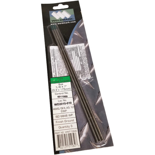 Weldmark - 7" Pure Tungsten Electrodes (3 Pack) - TIGWMT158-GRP