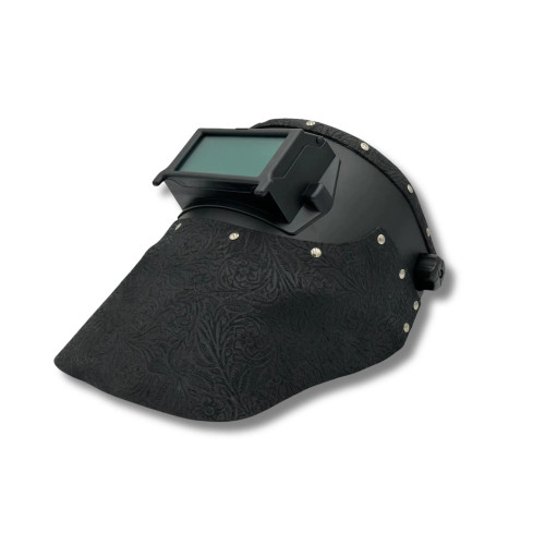 Outlaw Leather - Flip Up Brown Floral Welding Hood - RAM Welding