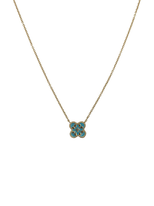Clover necklace (blue)