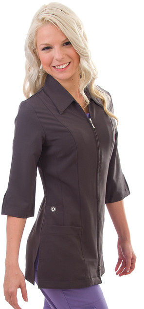 Women's Soft Stretch Silver Zipper Uniform Scrubs - Style ST400