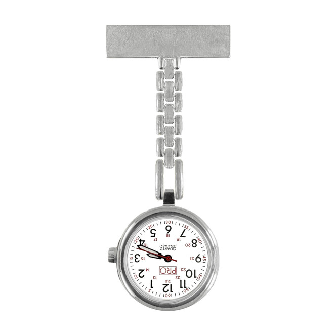 Chrome Pin On Lapel Watch