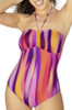 Amoena Sunrise One-Piece Swimsuit Bandeau 
with feminine neckline
