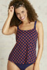 Amoena Alabama Pocketed Mastectomy Tankini Top – navy A-line tankini for breast cancer survivors.