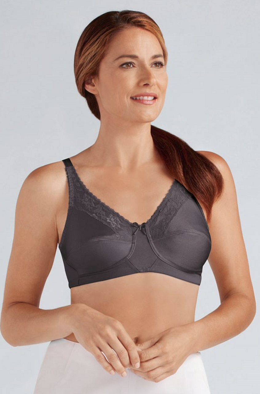 Mastectomy Bra Lace Soft Cup Size 38DD Grey