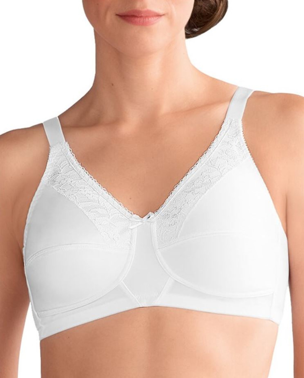 Front Close Mastectomy Bra with Modern Lace (Sister) 1105263-S -  1122506-F2:PANTONE Frost Gray:40DDD