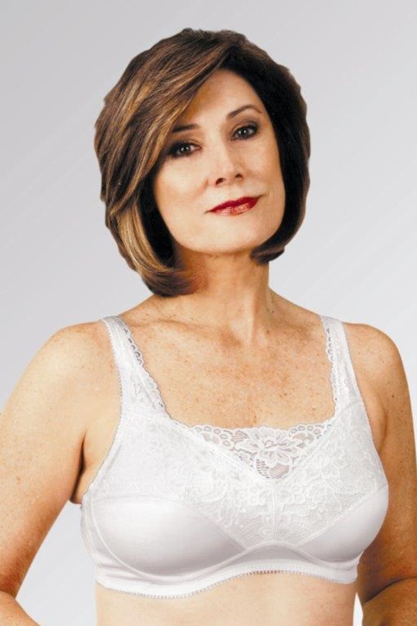 Mastectomy Bra Lace Soft Cup Size 38A White at  Women's