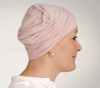 Chitta Turban/Headband- Side View- Rose Melange
