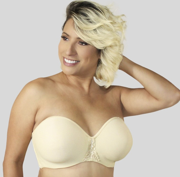 ABC 112 Strapless, padded, underwire mastectomy bra, with multiway strap.
