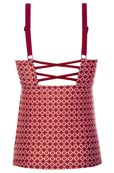 Tankini for Mastectomy | Manda Tankini Top - Burgundy / Multi 
by Amoena