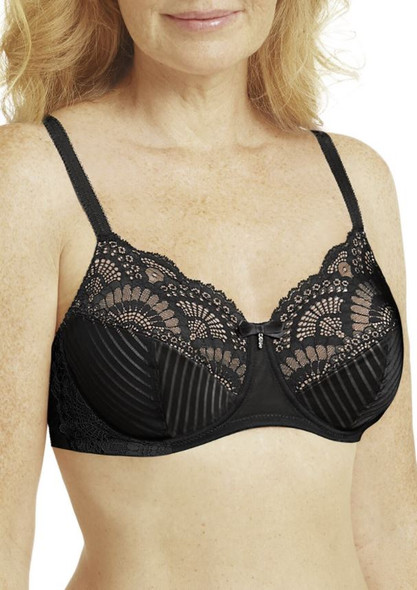 Karolina Padded Wire-Free Mastectomy Prosthesis Support Bra
Color- Black/sand -Style 44764 
by Amoena