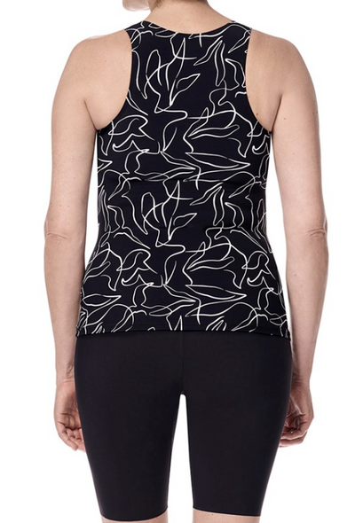 Lagos Tankini Top - Black /White- Back
by Amoena