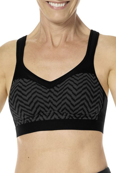 Jolie Wire-free Sports Bra - Black / Grey - Style 44872
by Amoena