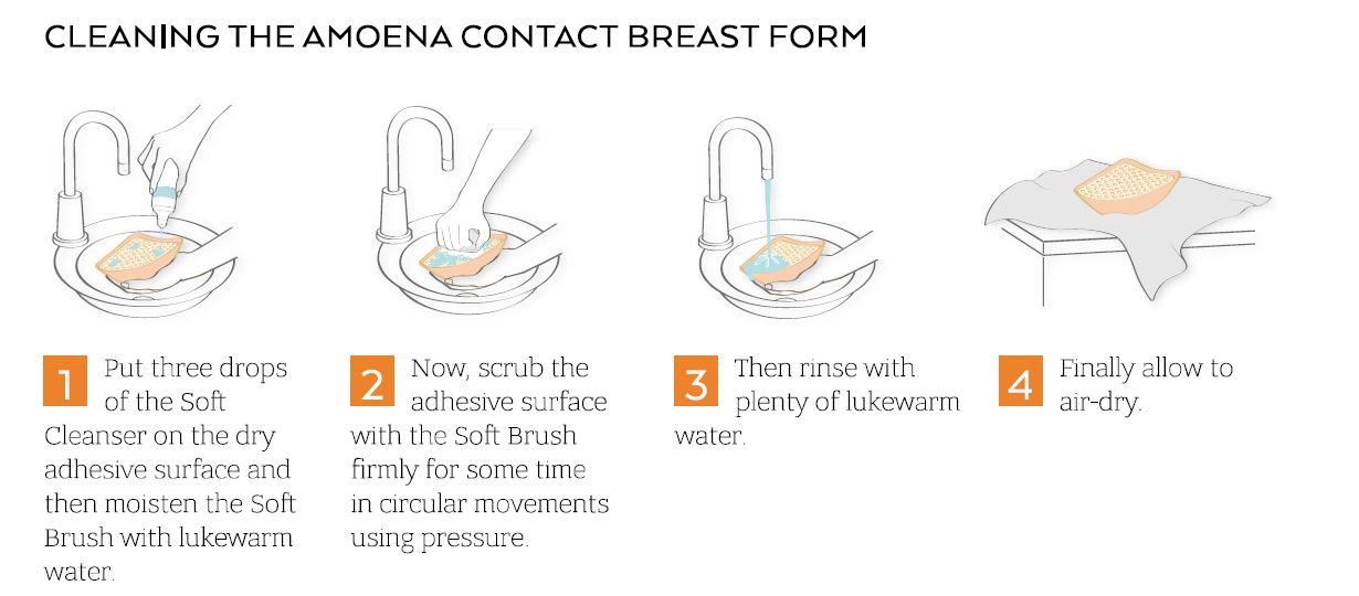 How to attach, detach or remove, clean - Adhesive Breast Forms