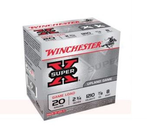 Winchester 20 Gauge Ammunition Super-X 2-3/4" 8 shot 7/8 oz 25 rounds