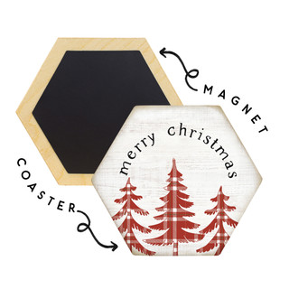 Merry Christmas Trees - Honeycomb Coasters