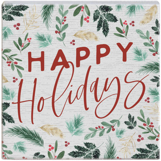 Happy Holidays Greenery - Gift-A-Block