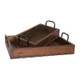 RUSTIC TRAY SET - STAINED WOOD
