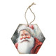 Santa Looking Left - Honeycomb Ornaments