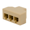 CONNECTOR SPLITTER PHONE RJ11 6P4C FEMALE 1 TO 3