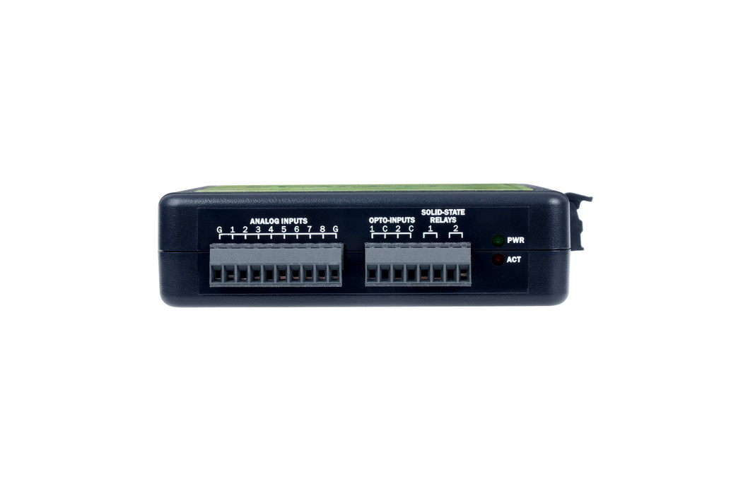 Ethernet to 8 A/D, 2 Optically Isolated Dry Contact Inputs, 2 Solid-State Relay Outputs, Multifunction I/O Adapter