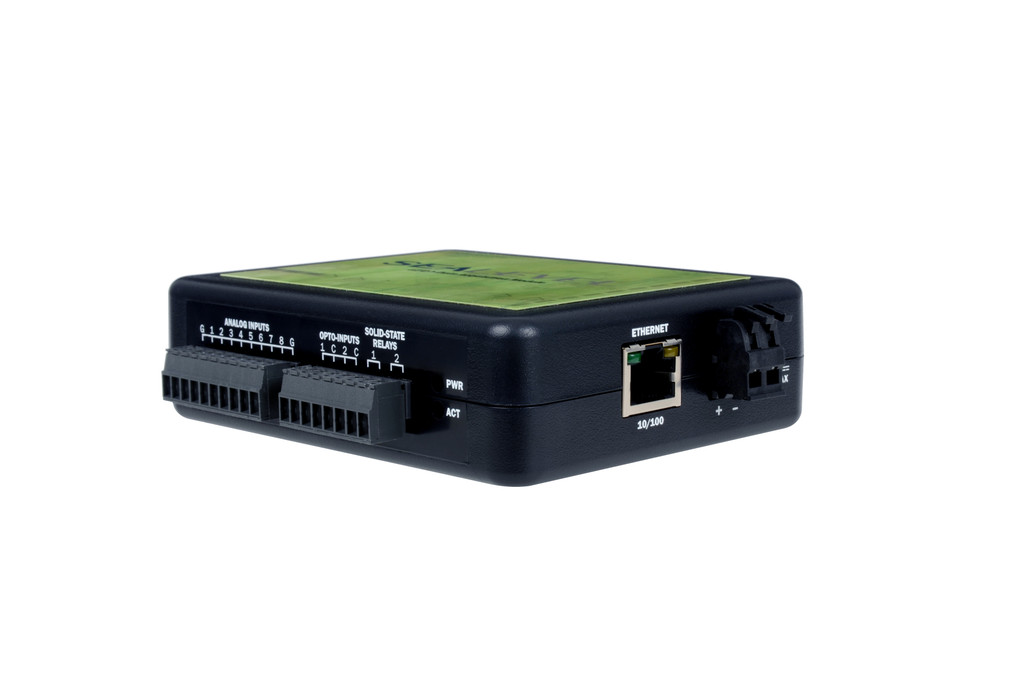 Ethernet to 8 A/D, 2 Optically Isolated Dry Contact Inputs, 2 Solid-State Relay Outputs, Multifunction I/O Adapter