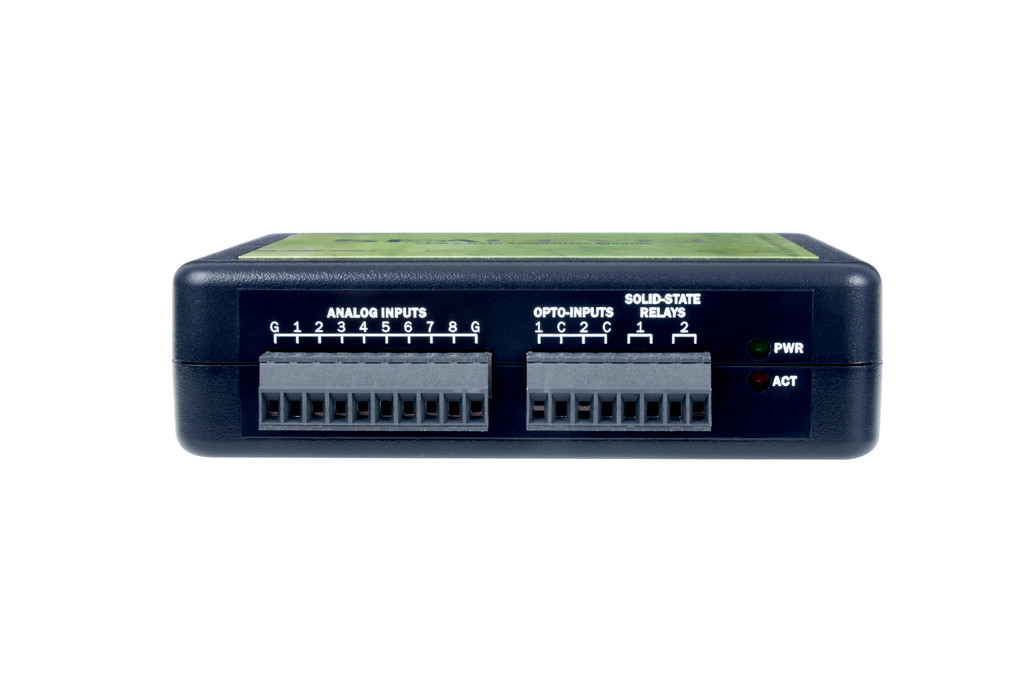 Ethernet to 8 A/D, 2 Optically Isolated Dry Contact Inputs, 2 Solid-State Relay Outputs, Multifunction I/O Adapter